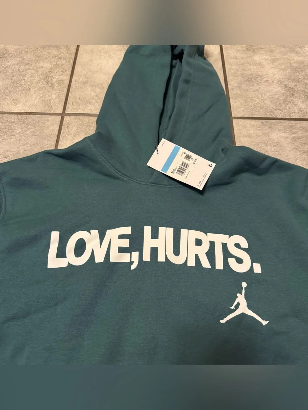 Jordan Jalen Hurts Love Hurts Hoodie Sport Teal Size Medium NWT